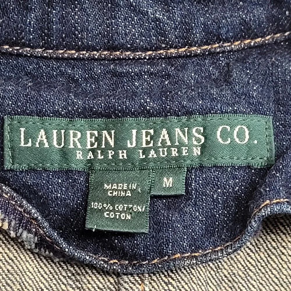🐎Vintage Lauren Jeans Co Ralph Lauren Women M Blue Denim Fireman Jacket 90s Y2K - Picture 6 of 16